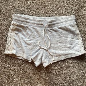 Gray shorts with lace